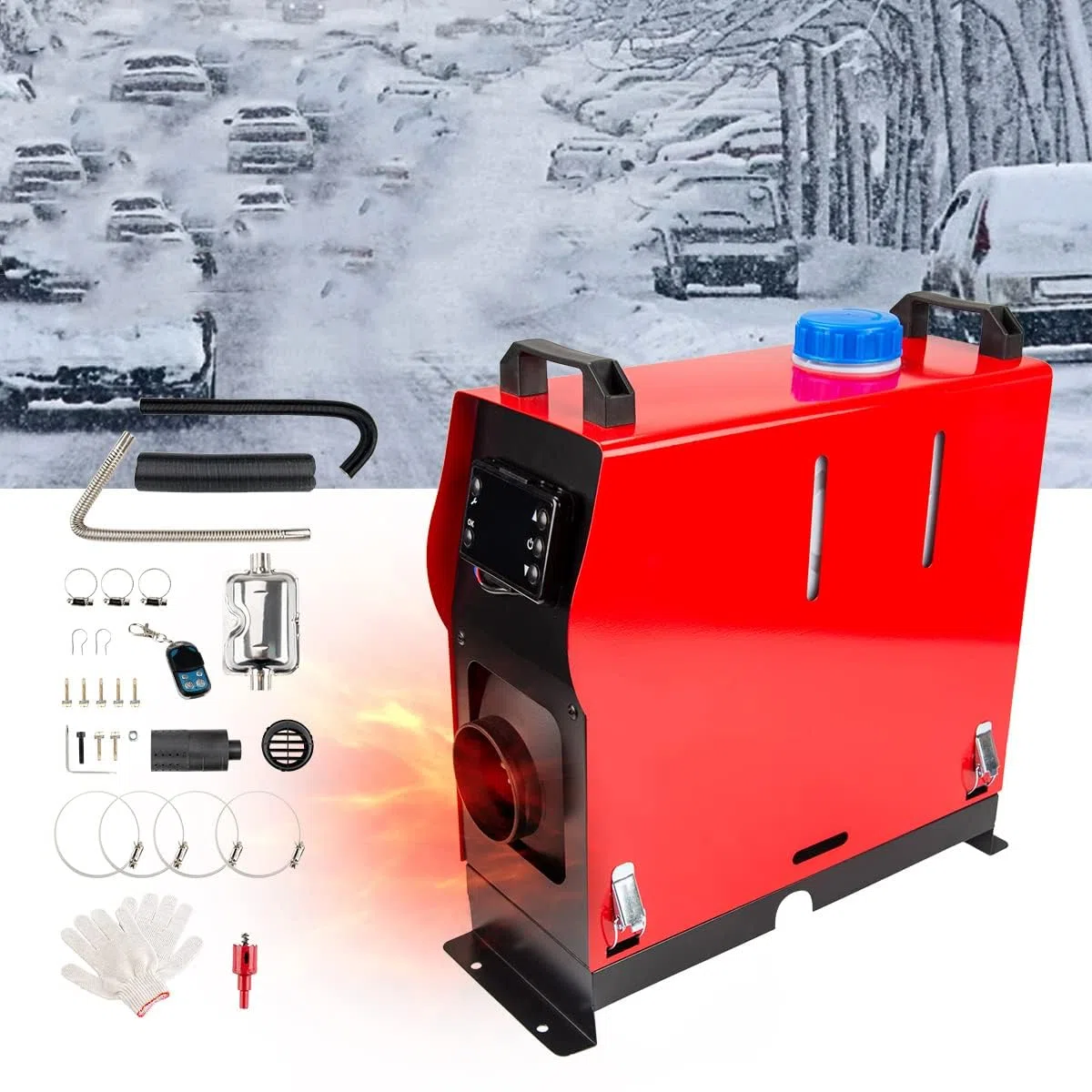 Calentador de aire diésel de 5 kW y 12 V, todo en uno, con monitor LCD, calentamiento rápido, descongelación, antivaho, bajo consumo energético y bajo nivel de ruido para autocaravanas, coches, cami