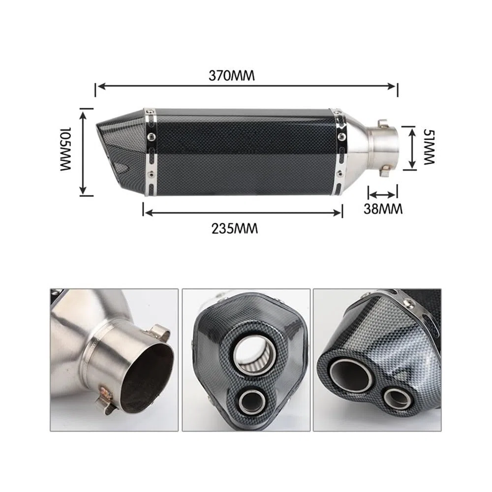 Silenciador De Escape Universal para Motocicleta FZ1 FZ8 para FZ6N R1 R3 R25 para Z1000 Z750 Silenciador de Escape (Color : D)