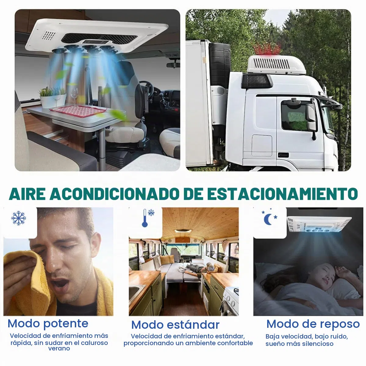 Autocaravana Aire Acondicionado 12V, Aire Acondicionado Caravana, Refrigeración Y Calefacción Dos Estilos, Para MonovolúMenes, Camionetas, Autocaravanas (Refrigeración)