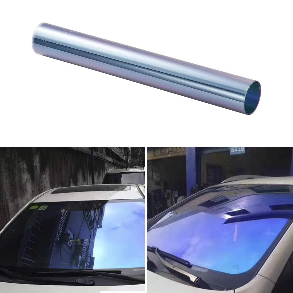 Laminas para Tintar Lunas Coche 1m x 3m Camaleón Azul 67% Filina Solar de Parabrisas Ventana Delantera de la Ventana Delantera Protección del Parabrisas Foils de explosión LáMina Tintado De Lunas