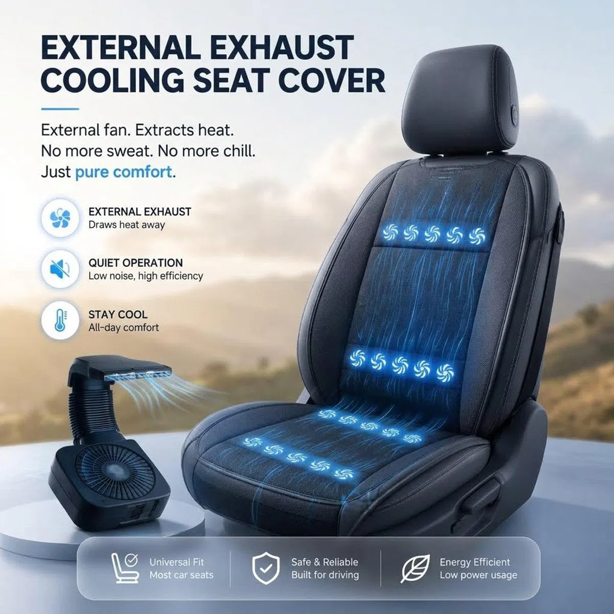 Funda Refrigerante Asiento Coche, Sin Aire Directo Funda De Asiento De Coche Refrigerante, Uso Inmediato Asiento De Coche con Ventilación Ideal Viajes Largos,Green