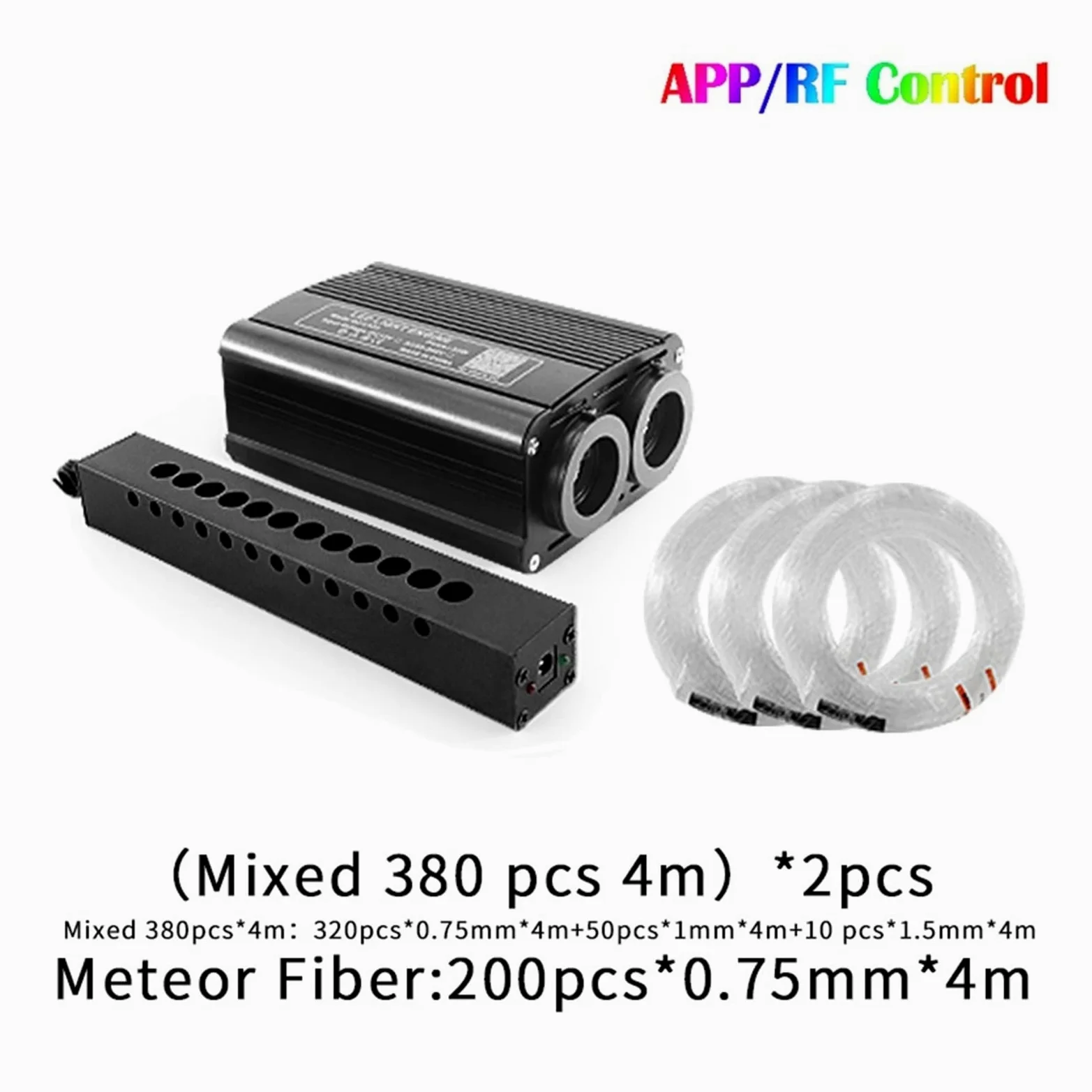 Kit de luces de techo LED RGB de fibra óptica en forma de estrella 32W Meteor LED Coche Starry Sky Light Roof Star Star Night Lights Auto Interior Estrellas Lámpara de techo Luz de fibra óptica Acceso