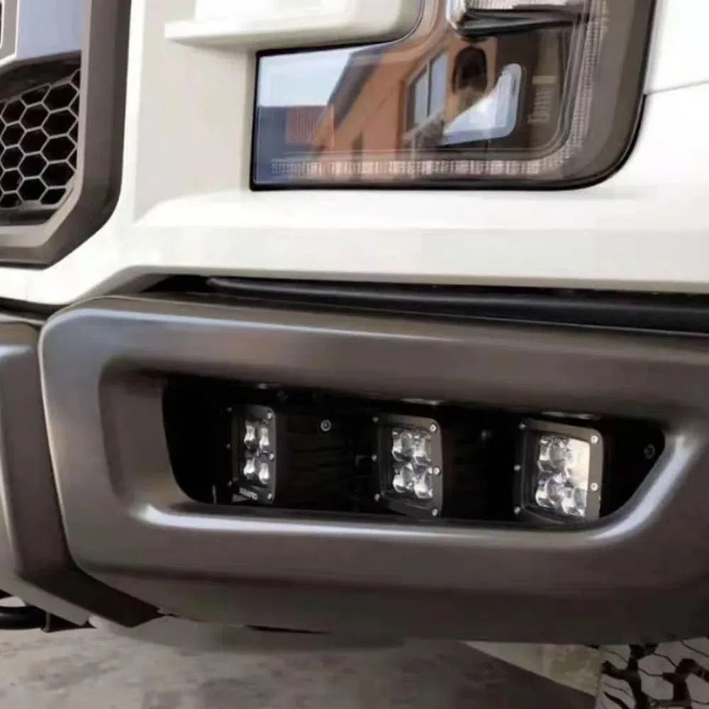 Juego 6 Luces Antiniebla LED 18 W Con Soportes Montaje Para Ford Para F150 Para SVT Para Raptor Para Camión 2017 2018 2019 2020 Luces Antiniebla Luz Niebla(Flood Beam Set)
