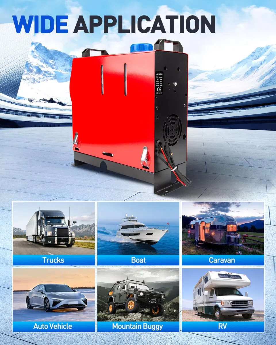 Calentador de aire diésel de 5 kW y 12 V, todo en uno, con monitor LCD, calentamiento rápido, descongelación, antivaho, bajo consumo energético y bajo nivel de ruido para autocaravanas, coches, cami
