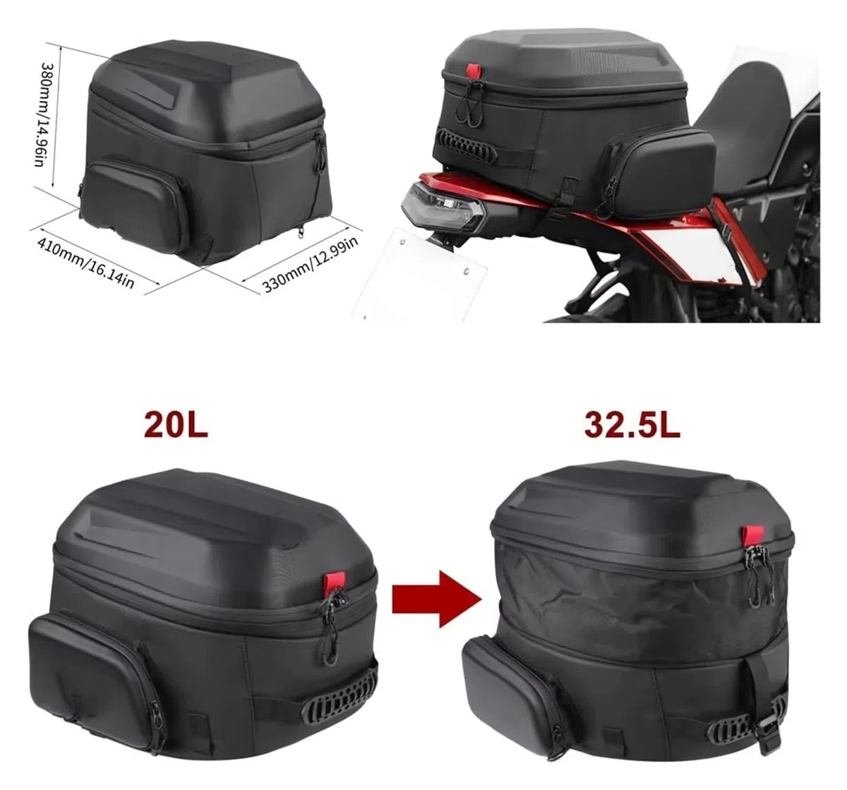 Bolsas Laterales Defensas Moto para CBR650R para CB650R 2025 para CB1000R Impermeable Trasero Viaje Conductor Equipaje Respaldo Asiento Gran Capacidad Sillín Bolsa
