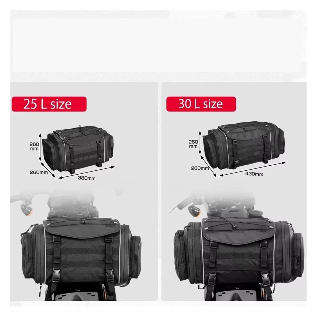 Bolsas Laterales Defensas Moto Motocicleta Trasero Bolsas Extensible Casco Almacenamiento Bolsa De Sillín Equipaje