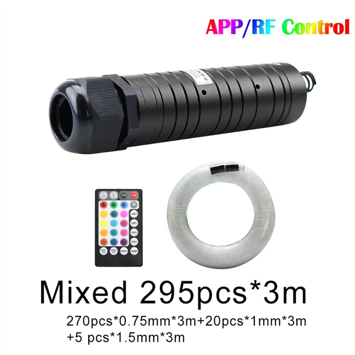 Kit de luces de techo LED RGB de fibra óptica en forma de estrella Luz del cielo estrellado del coche 6W DIRIGIÓ Auto Decoración de interiores Accesorios Lámpara Coche Techo Estrella Luces Techo Fibra