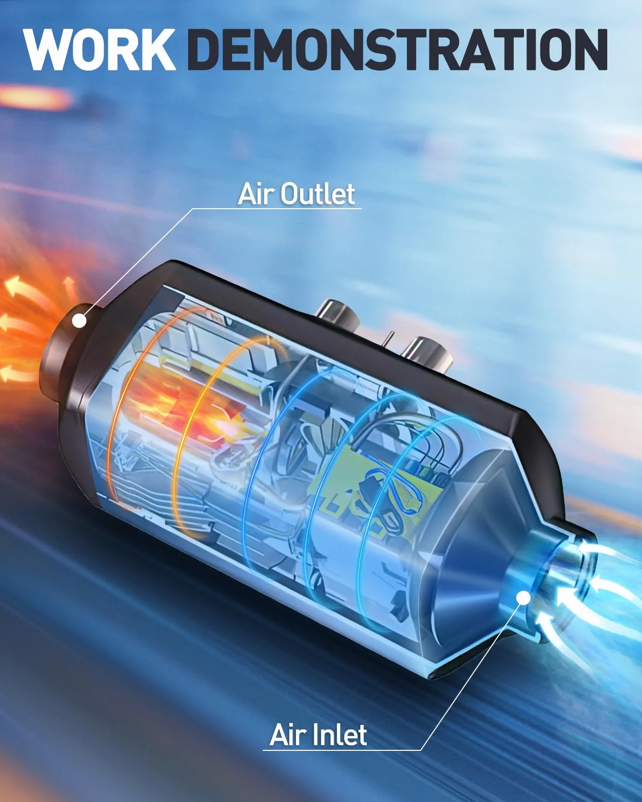 Calentador de aire diésel de 5 kW y 12 V, todo en uno, con monitor LCD, calentamiento rápido, descongelación, antivaho, bajo consumo energético y bajo nivel de ruido para autocaravanas, coches, cami