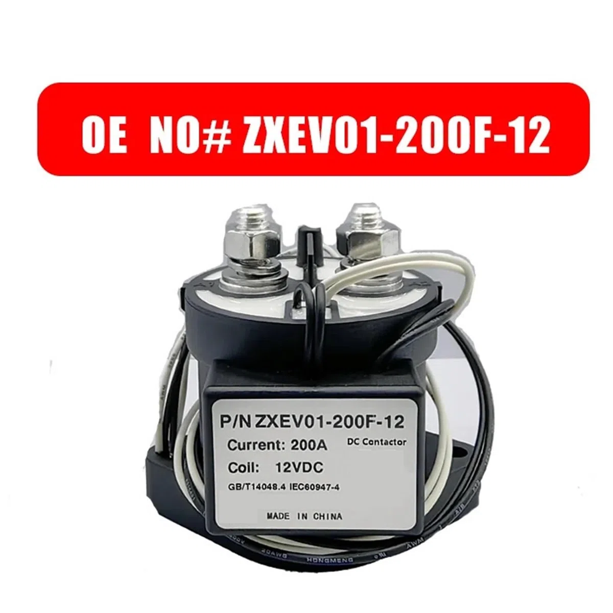 Contactor de vehículo de 12 V CC, relé de CC de alta tensión, 1 unidad, ZXEV01-200F-12 ZXEV01-200F-12