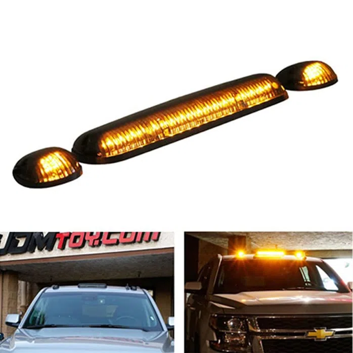 3 Uds Luces LED De Posición De Cabina Luces De Despeje De Techo Luces De Marcha para Camioneta,Smoke Yellow Light
