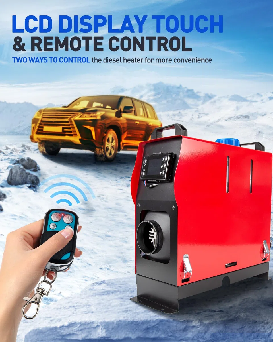 Calentador de aire diésel de 5 kW y 12 V, todo en uno, con monitor LCD, calentamiento rápido, descongelación, antivaho, bajo consumo energético y bajo nivel de ruido para autocaravanas, coches, cami