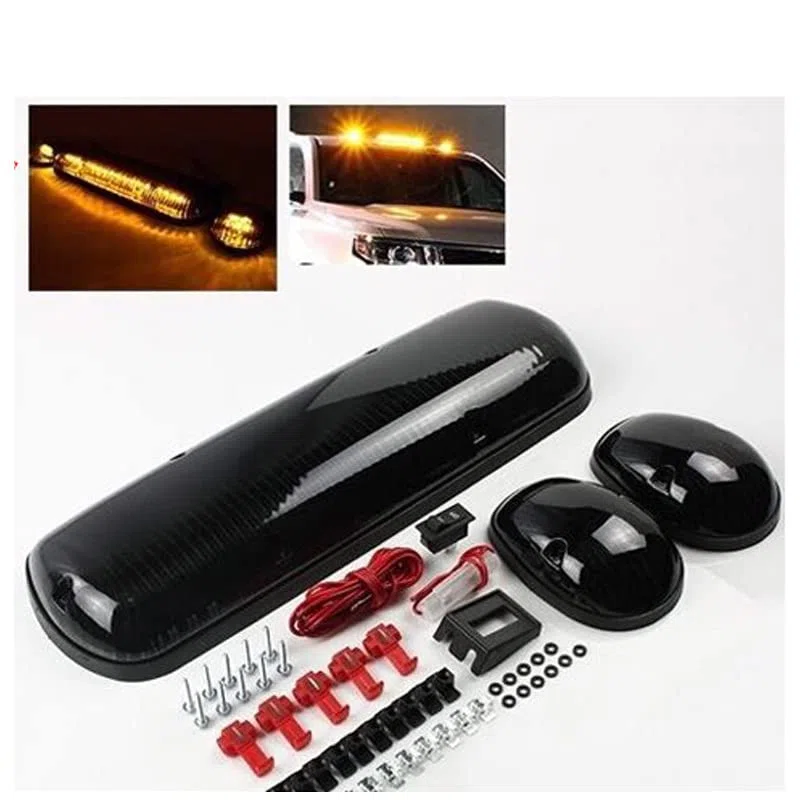 3 Uds Luces LED De Posición De Cabina Luces De Despeje De Techo Luces De Marcha para Camioneta,Smoke Yellow Light