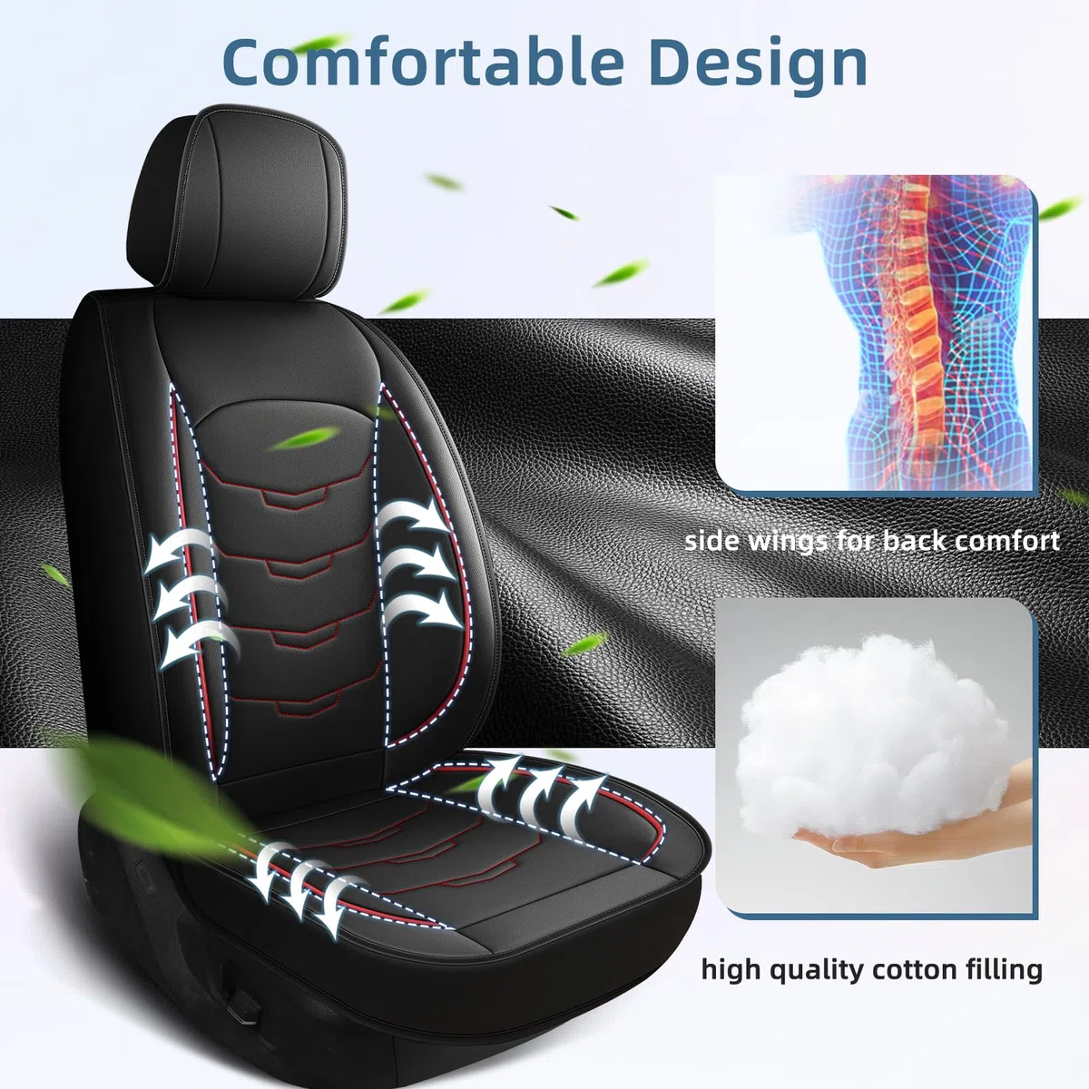 Fundas de asiento para Hyundai Tucson 2005-2025 2026, juego completo de cuero de lujo, impermeable, resistente a los arañazos, cojín de asiento automotriz compatible con bolsa de aire (5