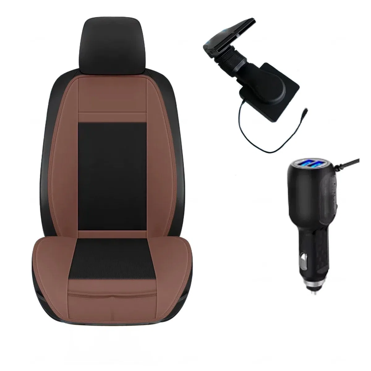 Funda Asiento Coche Refrescante, Detección Inteligente Funda Asiento Refrigerante para Coche, Uso Inmediato Cojín Refrigerante para El Asiento del Coche Ideal Viajes Largos,Brown