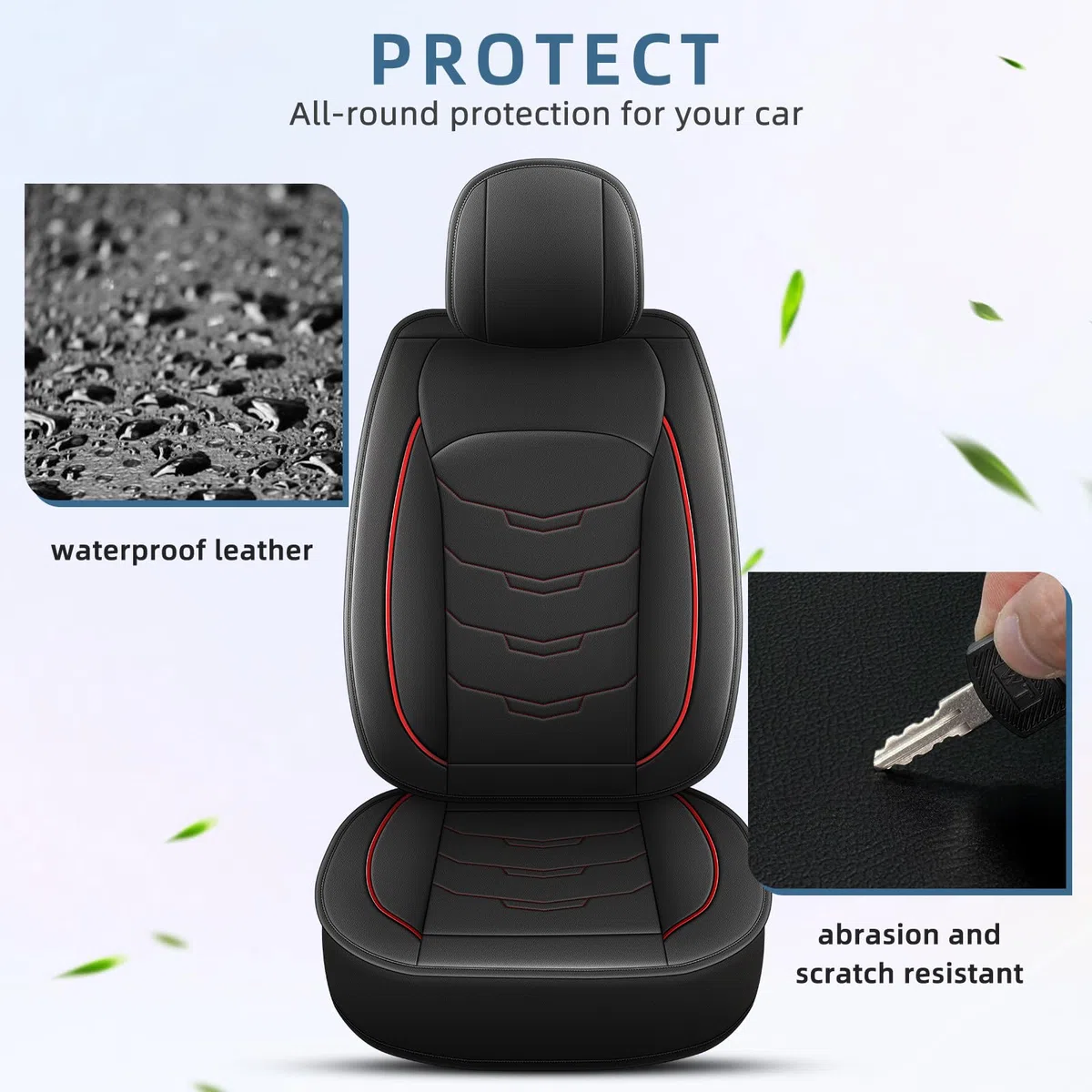 Fundas de asiento para Hyundai Tucson 2005-2025 2026, juego completo de cuero de lujo, impermeable, resistente a los arañazos, cojín de asiento automotriz compatible con bolsa de aire (5