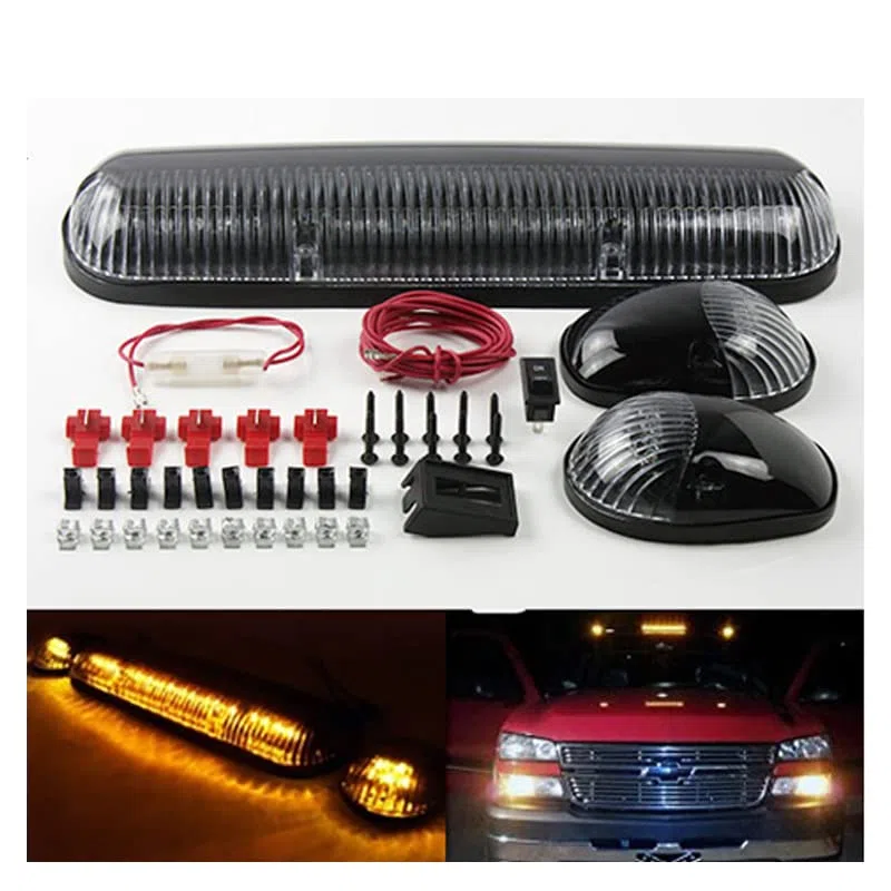 3 Uds Luces LED De Posición De Cabina Luces De Despeje De Techo Luces De Marcha para Camioneta,Smoke Yellow Light