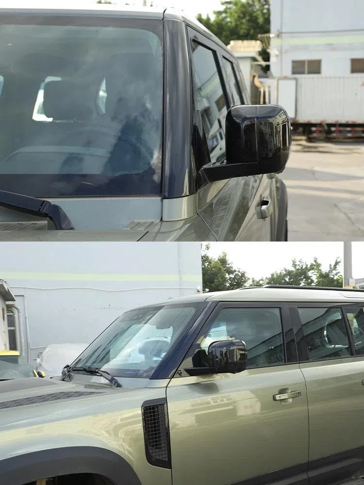 para Land Rover para Defender 90 110 2020 2021 2022 ABS Negro Brillante Parabrisas Delantero De Coche Tira Embellecedora De Pilar A Pegatinas Umbral Coche(A)