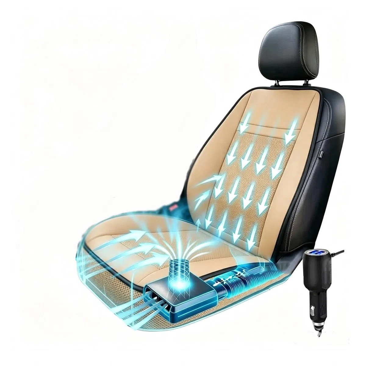 Funda Refrigerante Asiento Coche, Sin Aire Directo Funda Asiento Refrigerante, Uso Inmediato Cojín Refrigerante para El Asiento del Coche Especial Autos Al Sol,Yellow