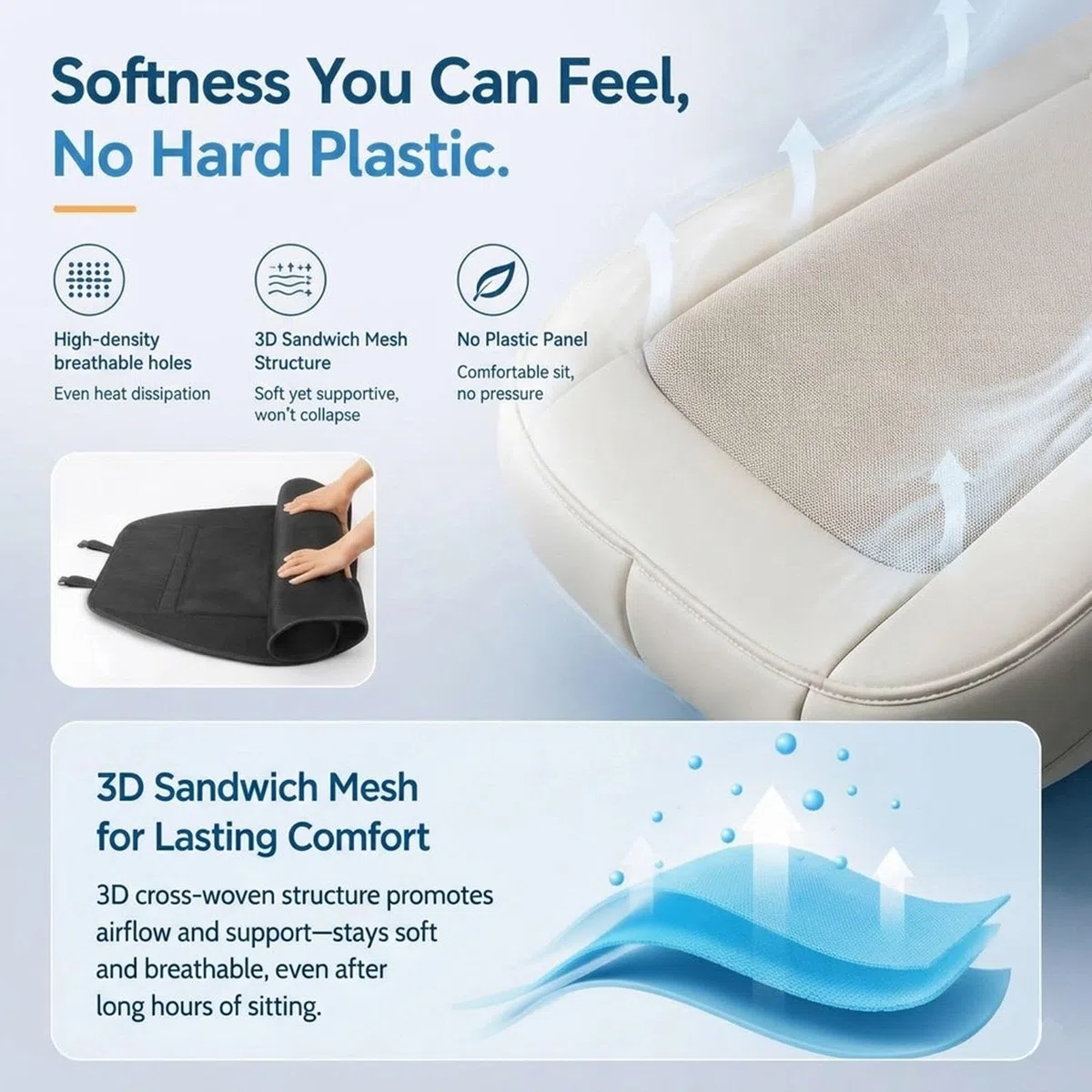 Funda Refrigerante Asiento Coche, Sin Aire Directo Funda para Asiento De Coche con Ventilación, Uso Inmediato Cojín Refrigerante para El Asiento del Coche Especial Autos Al Sol,Green
