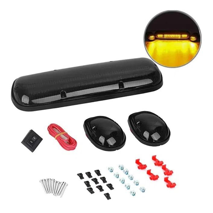 3 Uds Luces LED De Posición De Cabina Luces De Despeje De Techo Luces De Marcha para Camioneta,Smoke Yellow Light