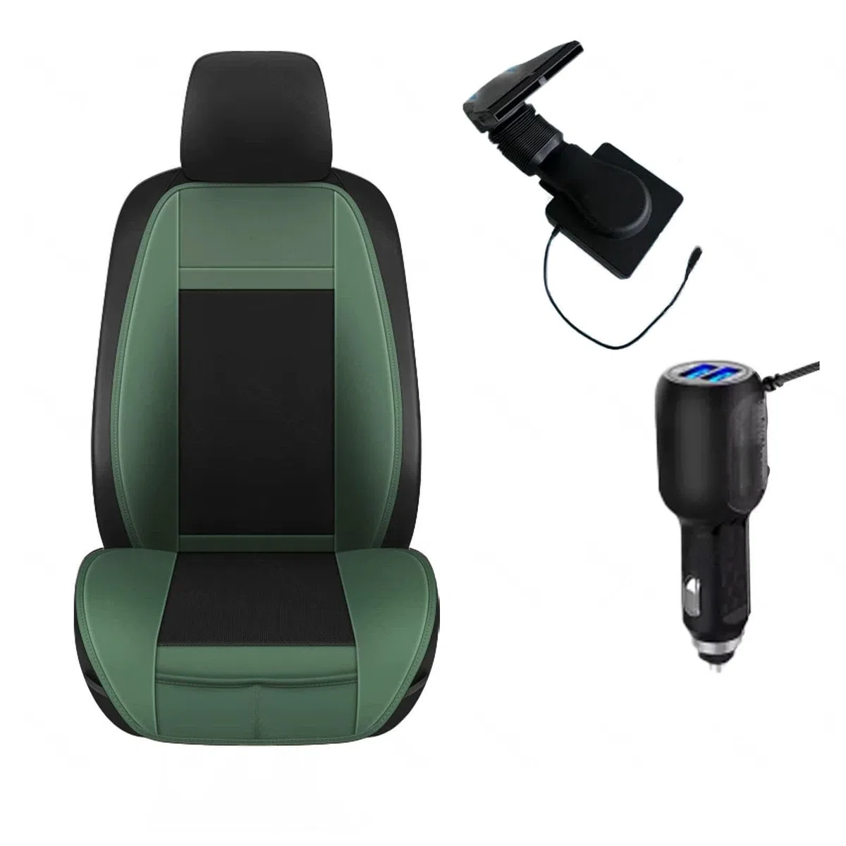 Funda Refrigerante Asiento Coche, Sin Aire Directo Funda para Asiento De Coche con Ventilación, Uso Inmediato Cojín Refrigerante para El Asiento del Coche Especial Autos Al Sol,Green