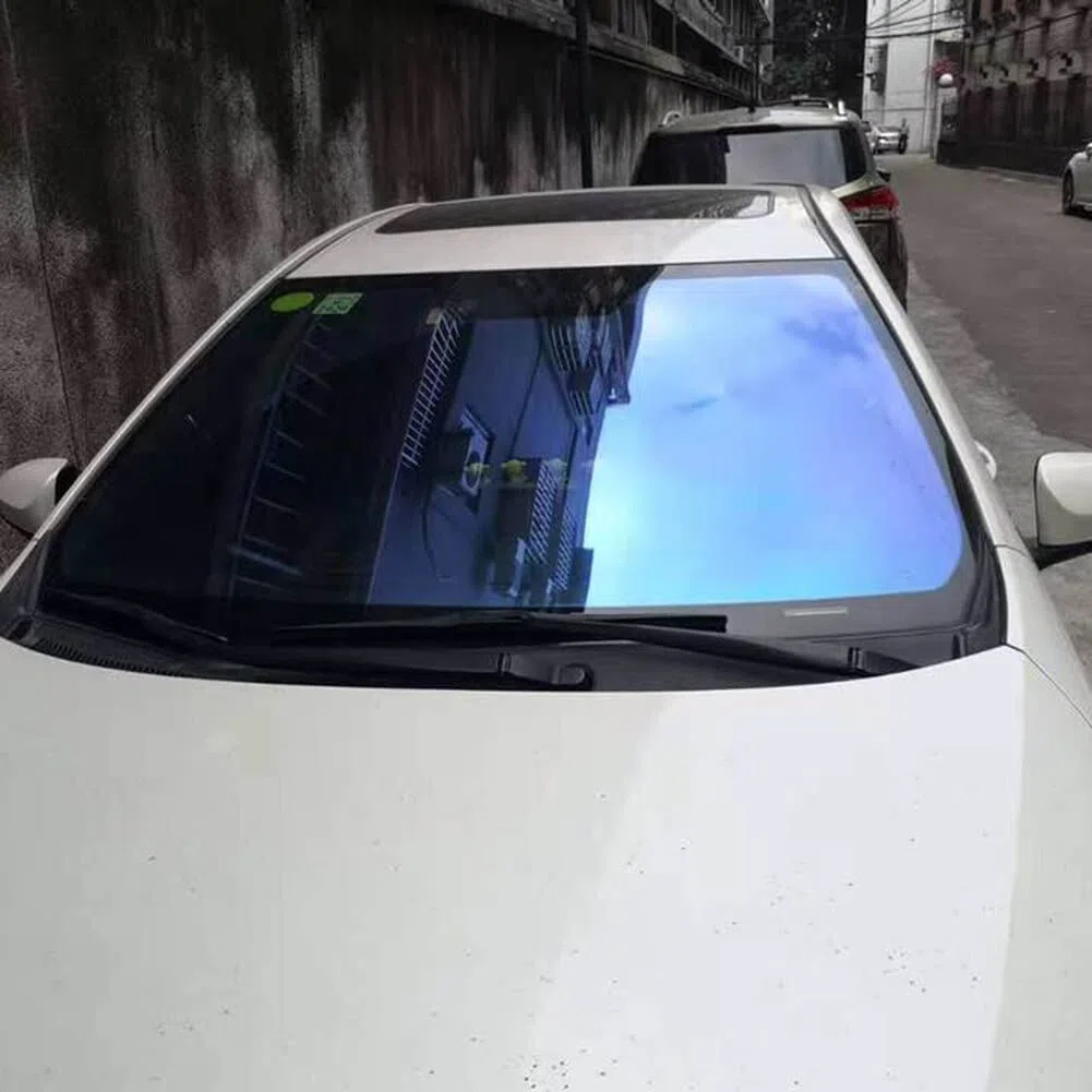 Laminas para Tintar Lunas Coche 1m x 3m Camaleón Azul 67% Filina Solar de Parabrisas Ventana Delantera de la Ventana Delantera Protección del Parabrisas Foils de explosión LáMina Tintado De Lunas