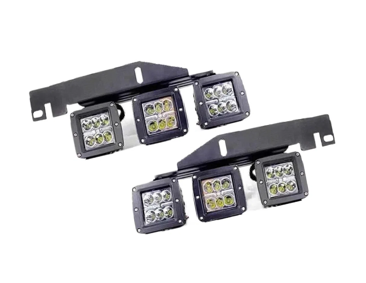 Juego 6 Luces Antiniebla LED 18 W Con Soportes Montaje Para Ford Para F150 Para SVT Para Raptor Para Camión 2017 2018 2019 2020 Luces Antiniebla Luz Niebla(Flood Beam Set)